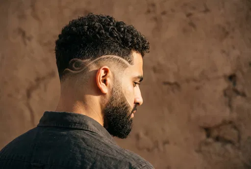 Man With Curly Drop Fade Haircut