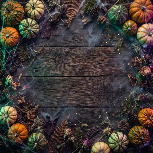 Spooky Autumn Gourd Flatlay Frame
