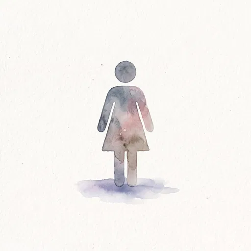 Minimalist Watercolor Female Restroom Icon