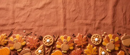 Thanksgiving Sugar Cookies on Terracotta Linen