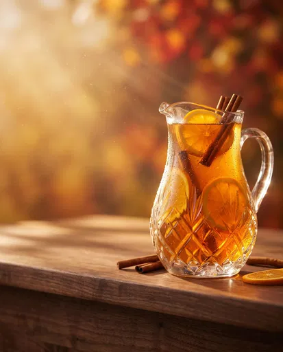 Spiced Apple Cider Pitcher in Autumn Light