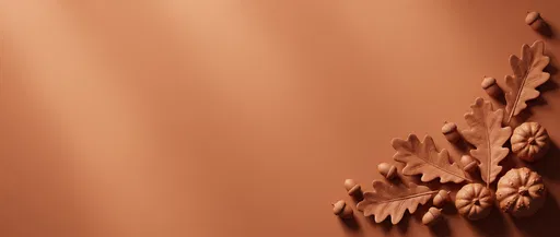 Terracotta Autumn Leaves and Gourds Banner