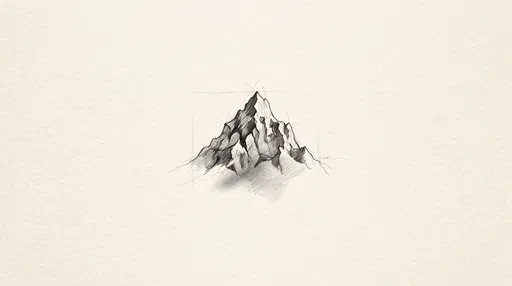 Minimalist Graphite Mountain Peak Sketch