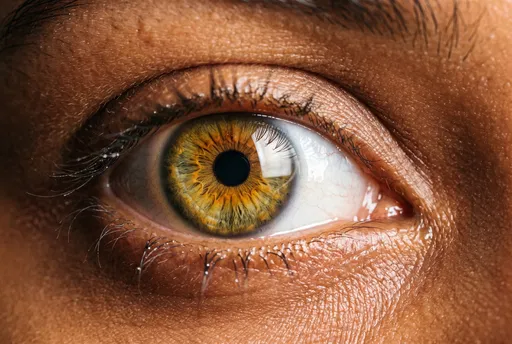 Macro Shot of Hazel-Green Human Eye
