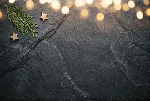 Festive Slate Background with Cedar and Stars