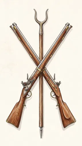 Crossed Harquebuses and Forked Rest Illustration