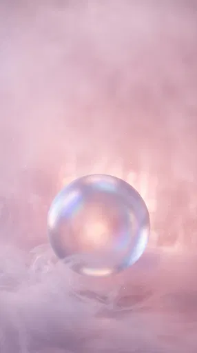 Frosted Glass Orb in Pink Mist