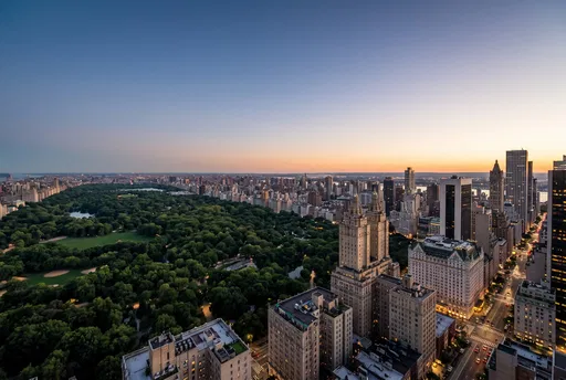 Aerial Twilight View of Central Park Skyline