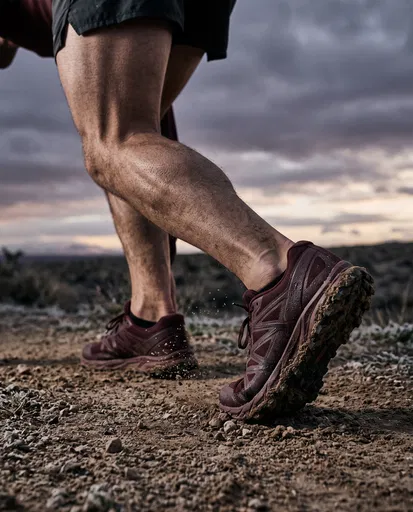 Trail Runner Legs on Dusty Path