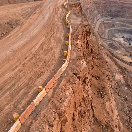 Quarry Cliff Edge With Safety Barriers