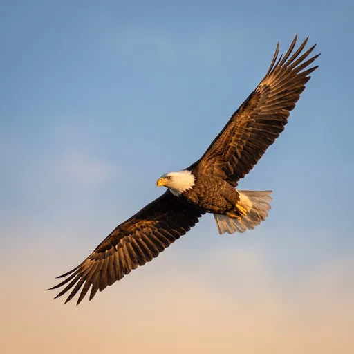 Bald Eagle Soaring at Golden Hour