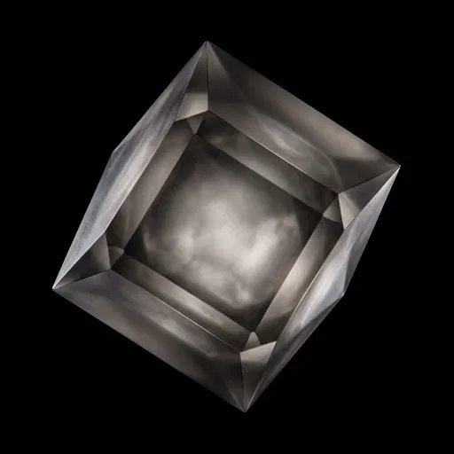 Smoky Frosted Glass Geometric Gem