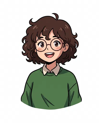 Smiling Anime Girl With Glasses