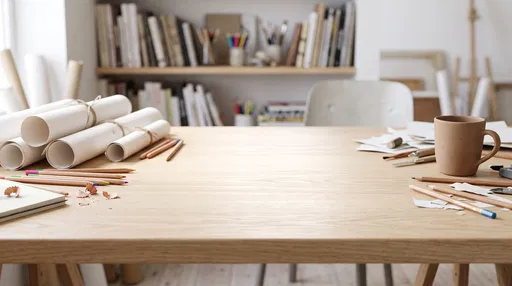 Creative Wooden Desk With Copy Space