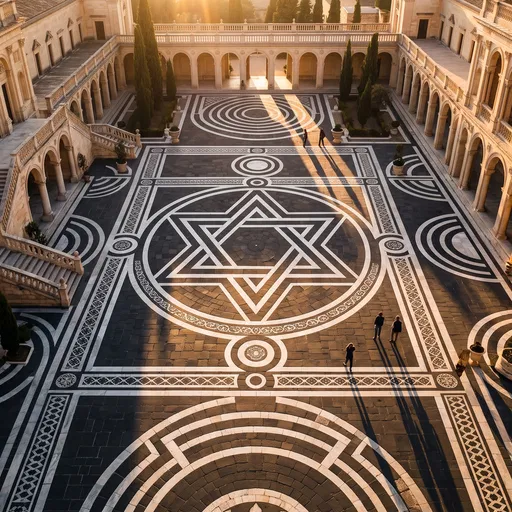 Courtyard Plaza with Star of David Mosaic
