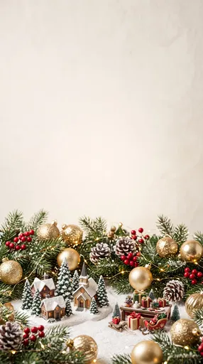 Festive Miniature Village Holiday Background
