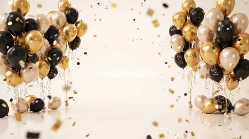 Gold and Black Balloon Celebration Frame