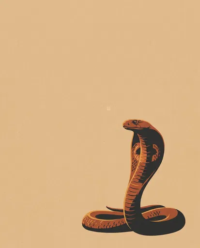 Minimalist King Cobra Graphic Illustration