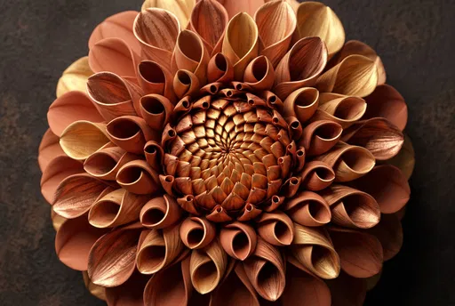Sculptural Copper and Terracotta Dahlia Blossom
