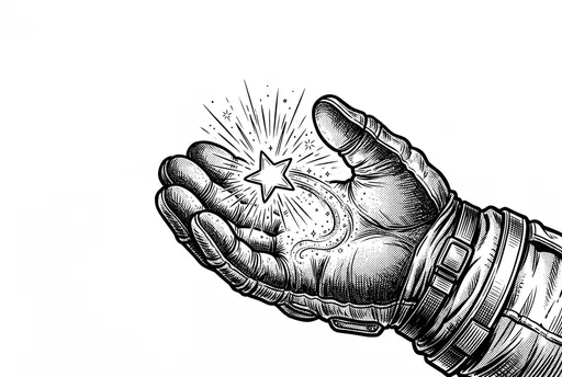 Astronaut Glove Holding Shooting Star
