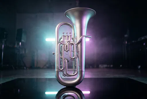 Matte Silver Euphonium in Neon Studio
