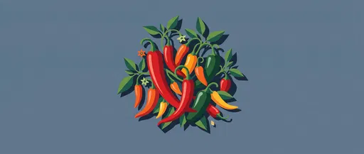 Stylized Chili Pepper Cluster Banner