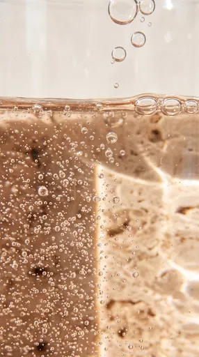 Macro Bubbles in Warm Tinted Liquid