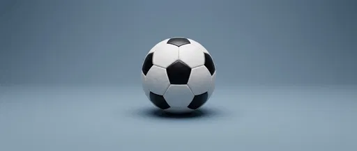 Classic Soccer Ball on Blue Backdrop