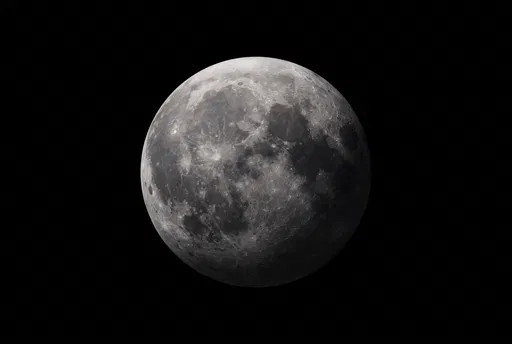 Detailed Lunar Sphere on Black Background