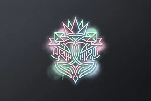 Pastel Neon Graffiti Crest Emblem