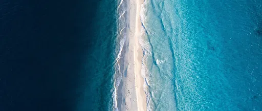 Aerial View of Ocean Sandbar