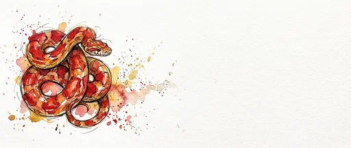 Watercolor Red Corn Snake Illustration