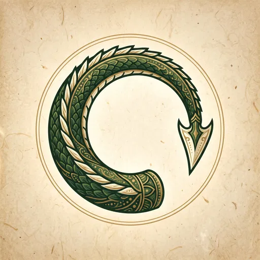 Green and Gold Dragon Tail Emblem