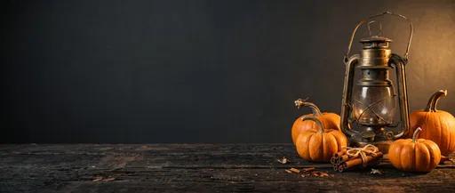 Autumn Still Life With Brass Lantern