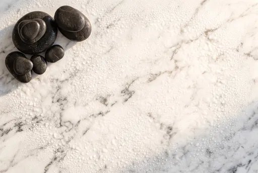 Zen Stones on Wet Marble Surface
