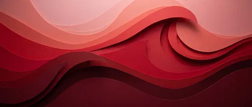 Layered Red Paper Cut Waves Background
