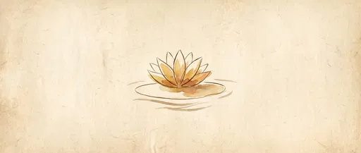 Simple Water Lily Sketch on Parchment