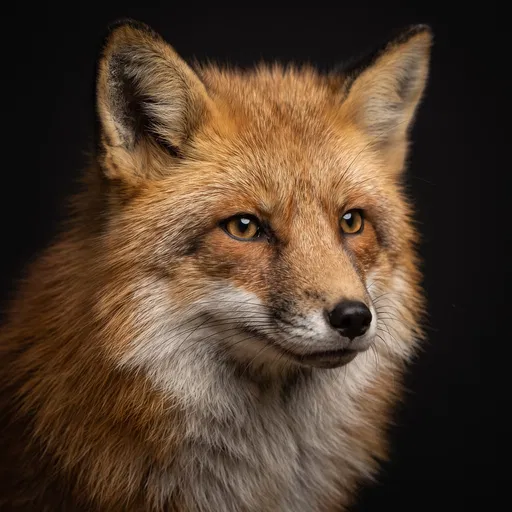 Close-Up Studio Portrait of Red Fox