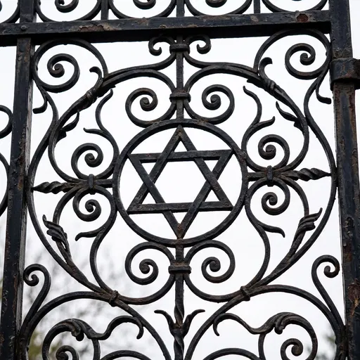 Antique Wrought Iron Star of David Gate