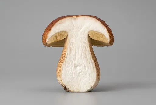 Halved Porcini Mushroom Studio Cross Section