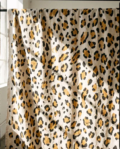 Sunlit Animal Print Linen Fabric Backdrop