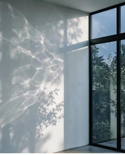 Light Caustics and Shadows on Wall