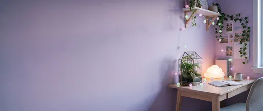Cozy Pastel Desk Corner With Terrarium