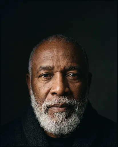 Close-Up Portrait of Older Black Man