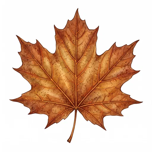 Brown Autumn Maple Leaf Illustration