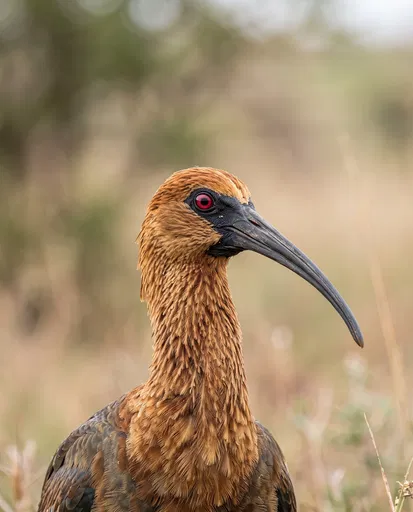 Close-Up Portrait of Buff-Necked Ibis