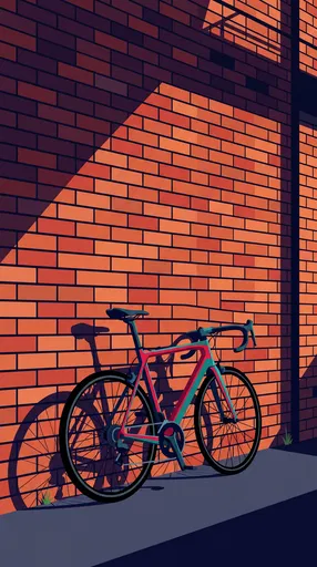 Road Bicycle Leaning Against Brick Wall