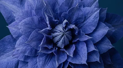 Macro Blue Double Clematis Flower