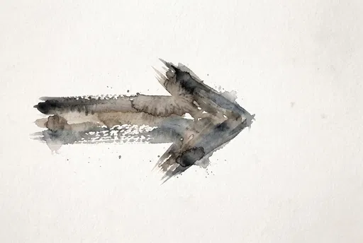 Expressive Neutral Watercolor Right Arrow Illustration