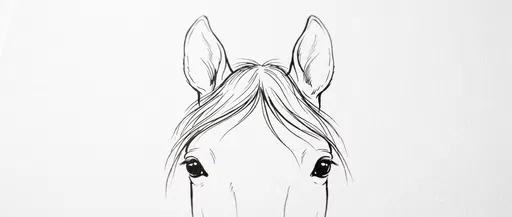 Black Fineliner Horse Head Illustration
